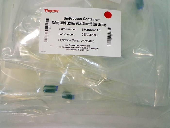 Used Thermo Scientific Labtainer BioProcess Container (BPC), 1L with 2 Ports, Luer Lock and MPC Insert, 2D BPC.