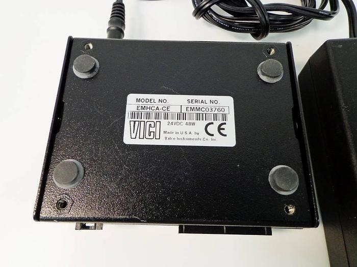 Used Vici Valco Instruments Modular Universal Valve/Actuator, Model EMHMA-CE, with EMHCA-CE Multiposition Actuator Control Module.