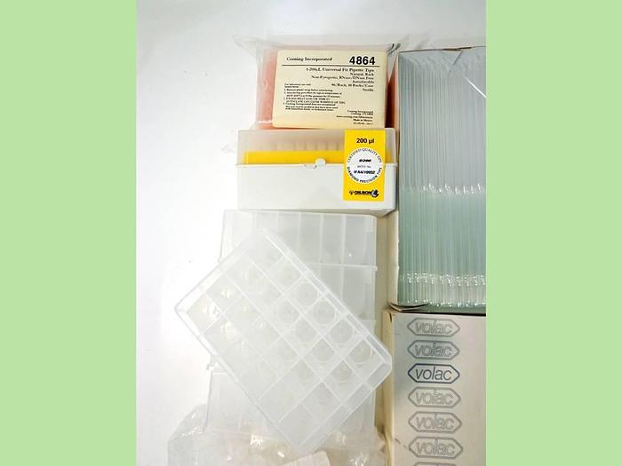 Used Assorted Disposable Glass Pipettes, Vial Closures and Sundries.