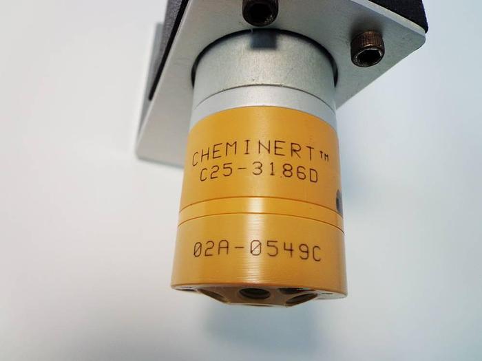 Used Vici Valco Instruments Modular Universal Valve/Actuator, Model EMHMA-CE, with EMTCA-CE Multiposition Actuator Control Module.