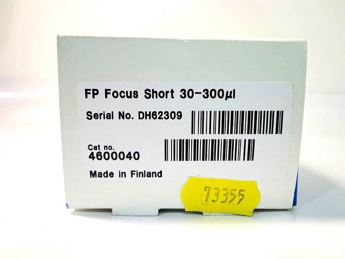 Used Fisher Scientific Finnpipette FP Focus Short 30-300ul, Cat No 4600040.