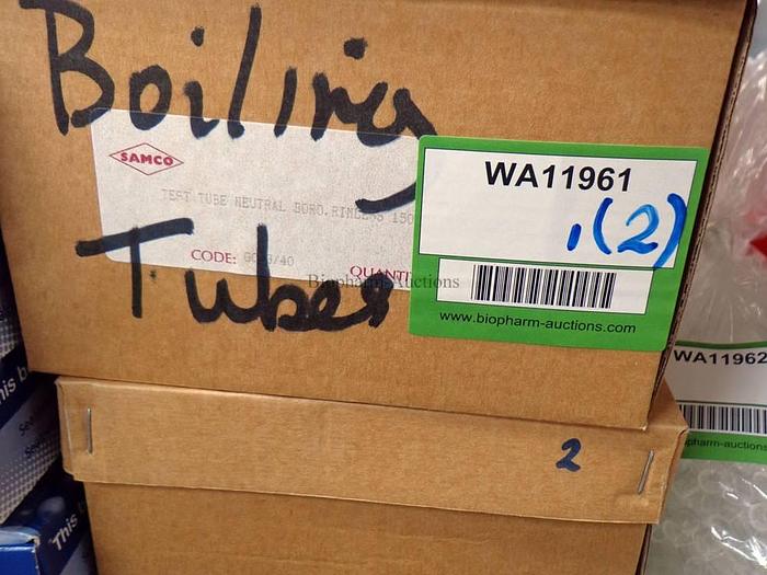 Used glass boiling tubes 150ml (2 boxes)(approx 70pcs)