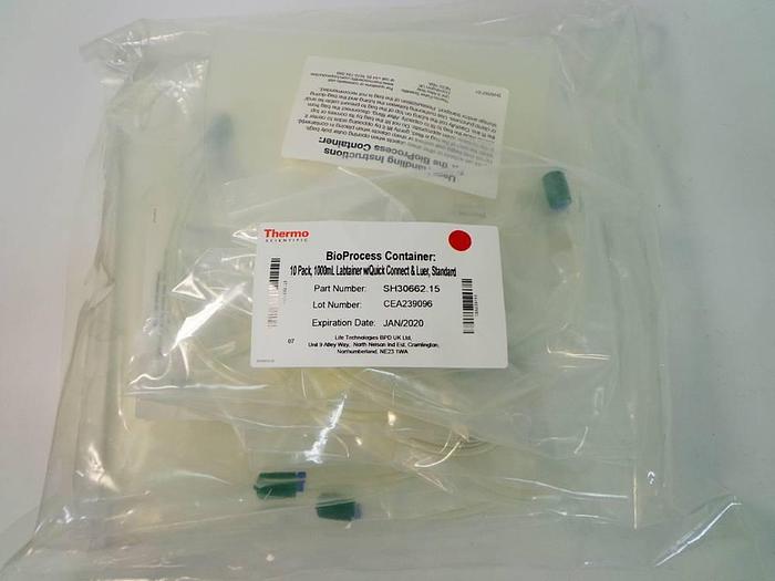 Used Thermo Scientific Labtainer BioProcess Container (BPC), 1L with 2 Ports, Luer Lock and MPC Insert, 2D BPC.