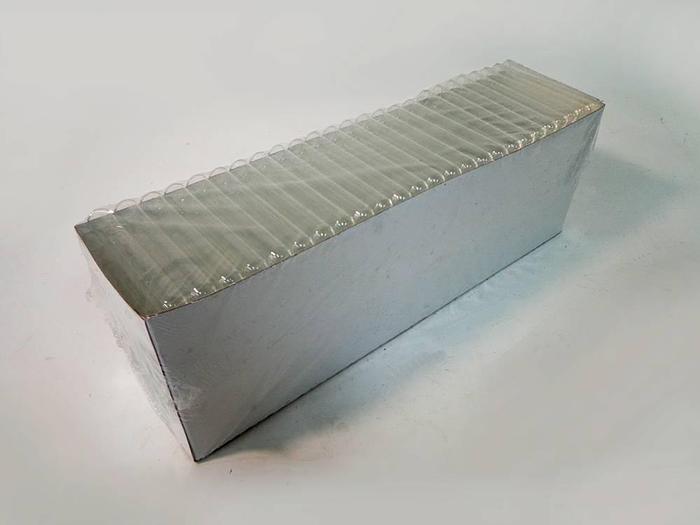 Used 12x75mm Generic Glass Test Tubes, single box.