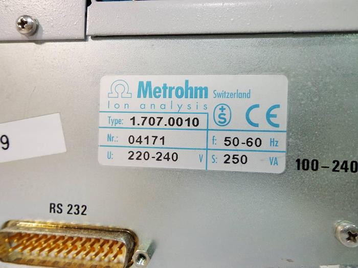 Used Metrohm Herisau 707 Oven.