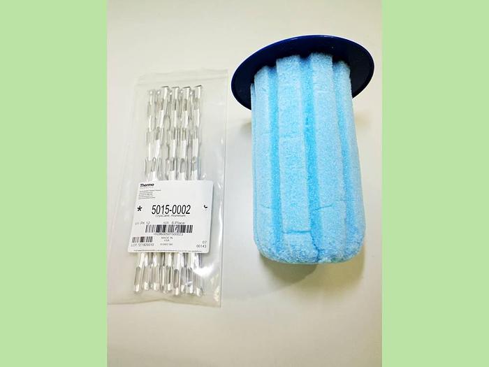 Used Taylor Wharton HC35 High Capacity Liquid Nitrogen Dewar, 10-033-01-0023, on Wheeled Base and with Single Pack Thermo Scientific Storage Canes, 5015-0002