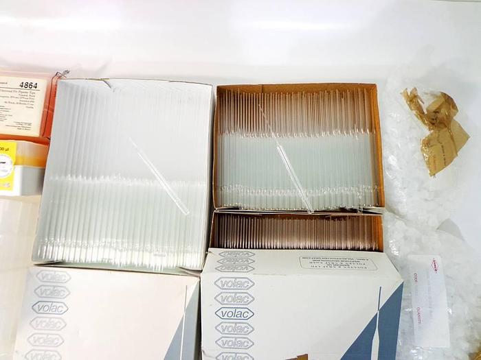 Used Assorted Disposable Glass Pipettes, Vial Closures and Sundries.