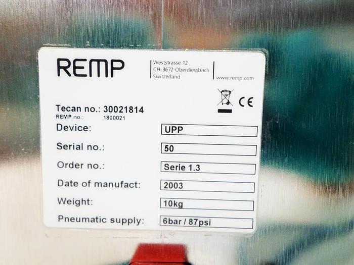 Used REMP Plate Piercer UPP (Semi-automated operation) with Festo Footvalve Air Pneumatic Footswitch Pedal.