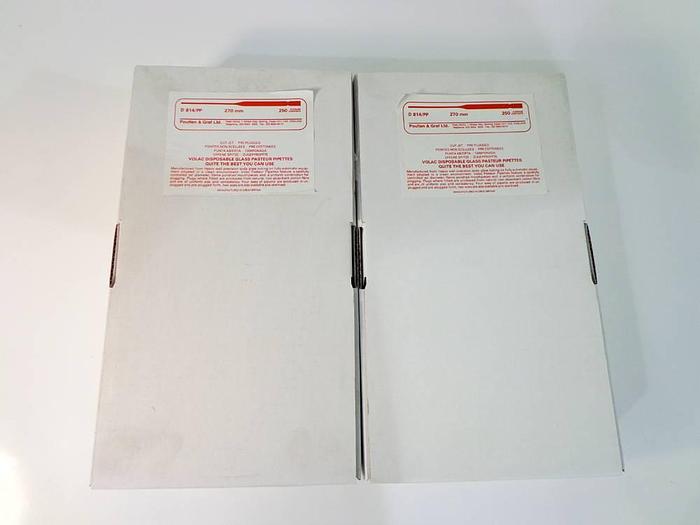 Used Poulton & Graf 270mm Volac Disposable Glass Pasteur Pipettes, D814/PP.