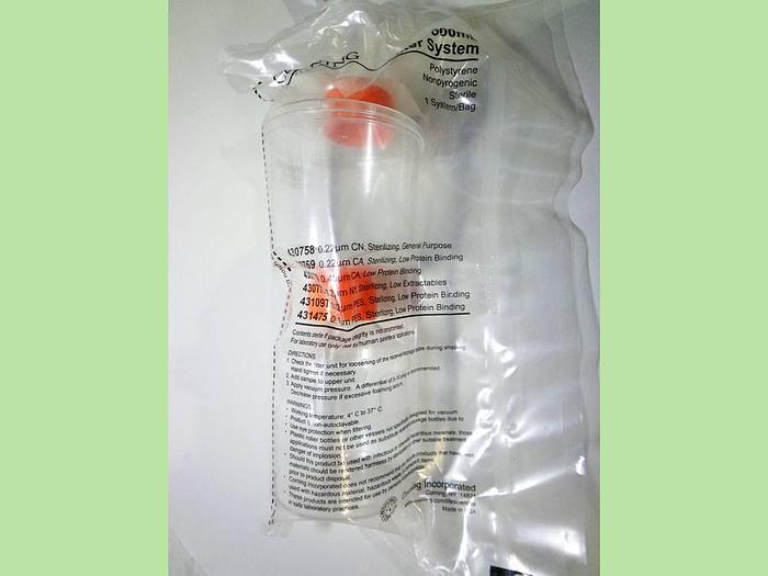 Used Corning 431097 500 mL Vacuum Filter/Storage Bottle System, 0.22 µm Pore 33.2cm² PES Membrane, Sterile, 3 Packs.