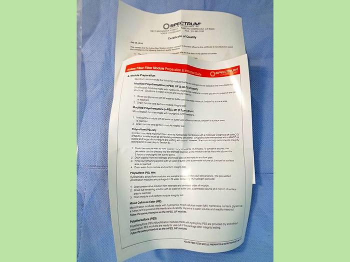 Used Spectrum MidiKros 20cm 100K mPES 0.5mm FLL x FLL Sterile Filter Module.