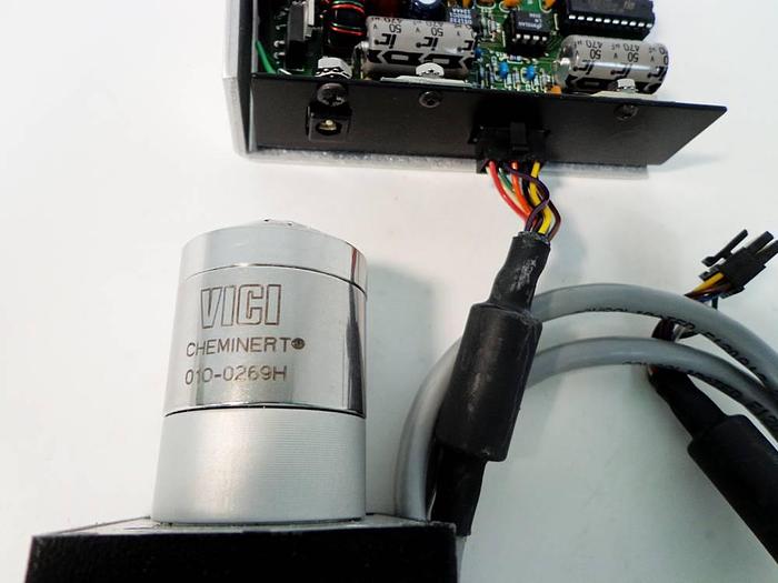 Used Vici Valco Instruments Modular Universal Valve/Actuator, Model EMHMA-CE, with Actuator Control Module.