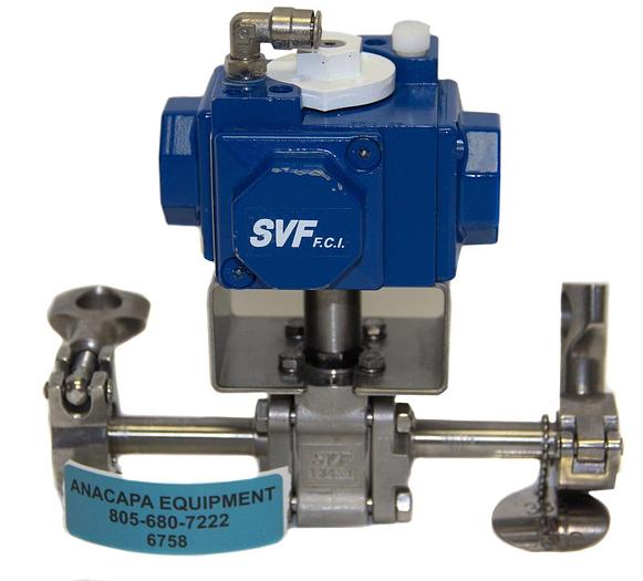 Used Compact H15 SR-1B2Z I/90 Actuator SVF Flow Controls CF3M 1/2&#034; Ball Valve (6758)W