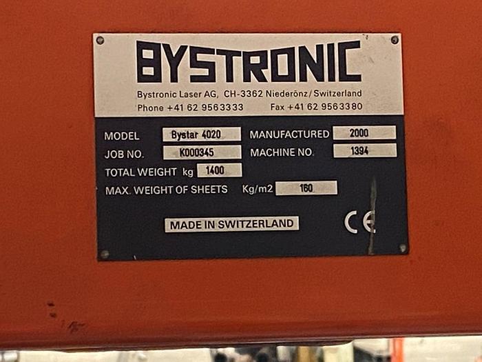 Used 2014 Bystronic  BySprint Pro 4020 Co2 Laser