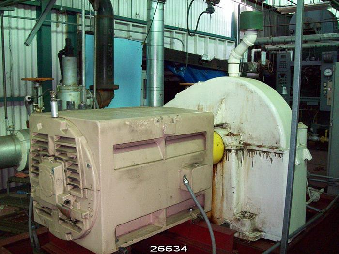 Used General Electric 7TDRY125R259 Steam Turbine Generator Set, 900 Hp, 600 Volts, 798 Amps #26634