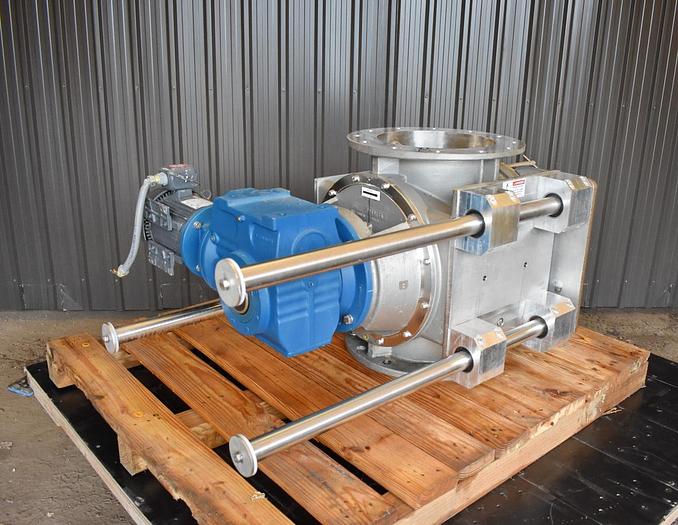 Used USED ROTARY AIR LOCK VALVE, 14'' X 14'', STAINLESS STEEL, UNUSED