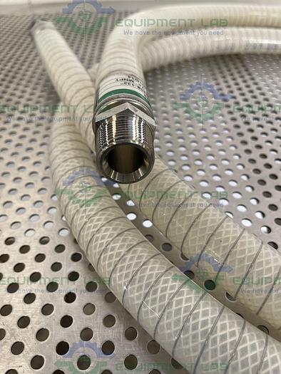 Used Sani Tech  STHT-WR-0750 132" Silicone Hose w/ 1" Male Threaded Fittings