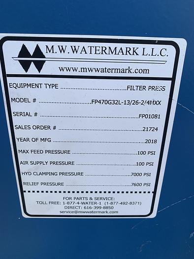 Used Filter, P&F, 18.5" x 18.5", PPL, MW Watermark, 2.625 CF #S743531