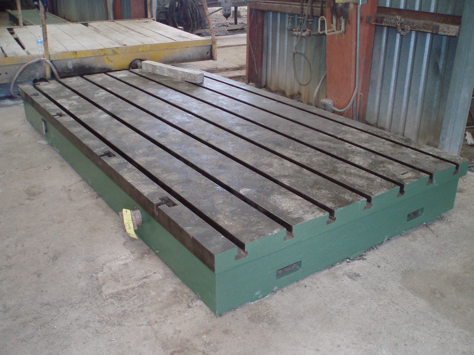 Used 69" x 138" Cast Iron T-Slotted Floor Plate; 14" Thickness