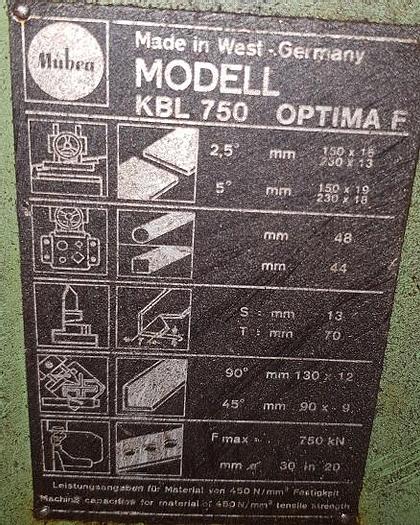 Gebraucht Profilstahlschere Mubea KBL 750