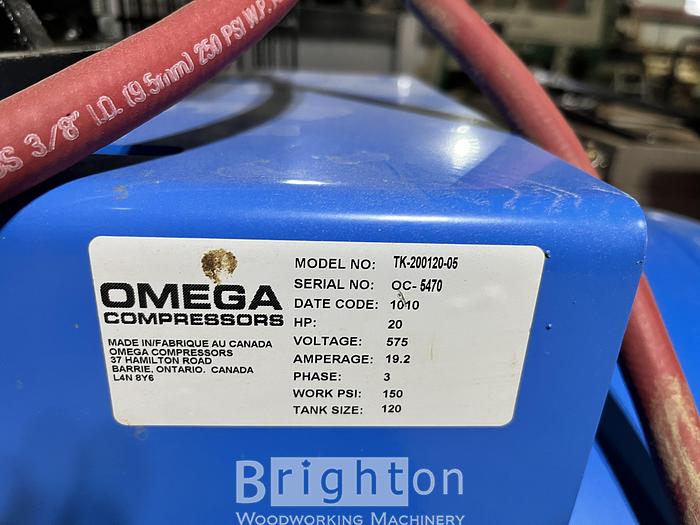 Used Omega TK-200120-05 Used 20 HP, 150 PSI Compressor #BM2407