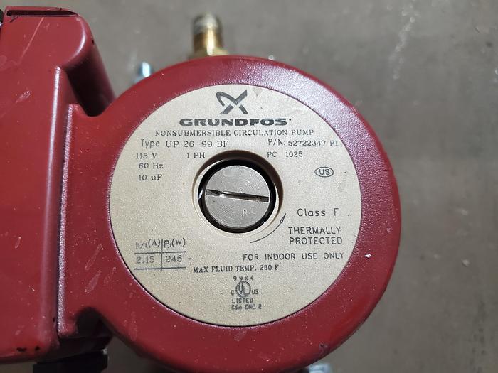 Used Grundfos (solid Brass) UP 26-99 BF 230v CIRCULATION PUMP