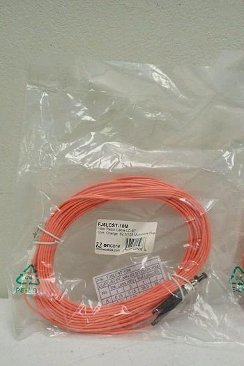 Used (2) oncore FJ6LCST-10M LC-ST 10m 62.5/125 Duplex Multimode Fiber Patch Cables