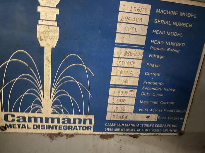 Used Cammann C-106HS Metal Disintegrator