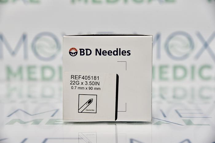 BD 405181 QUINCKE SPINAL NEEDLES, 22G X 3.50 INCH, 25/BX