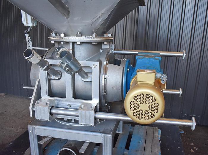 Used USED ROTARY AIR LOCK VALVE, SIZE: 14" X 14", STAINLESS STEEL, CLEAN-IN-PLACE