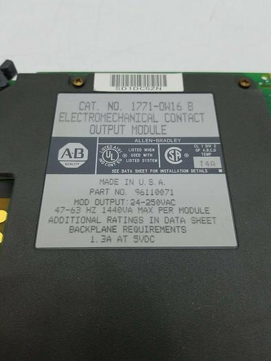 Used 1771-OW16/B Allen Bradley Electromechanical Contact Output Module