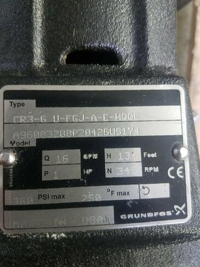 Used BALDOR RELIANCE 84Z04005/ GRUNDFOS CR3-6 U-FGJ-A-E-HQQE