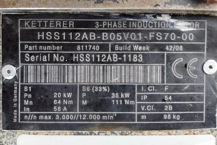 Gebraucht CNC Spindelantrieb, HSS112AB-B05V01-FS70-00, Ketterer,  gebraucht - überholt