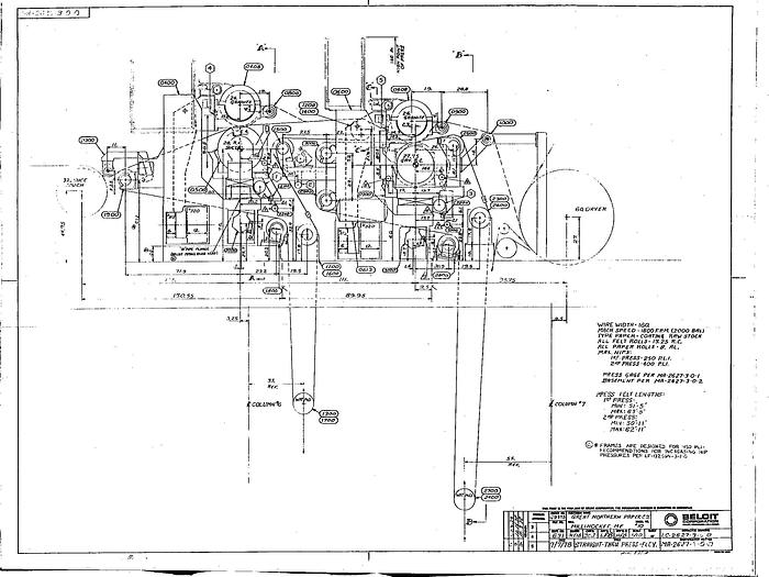 Used Beloit  Second Plain Press, 400 Pli, 28" Dia Rubber Covered Roll, 26" Dia Granite Top Roll #23016