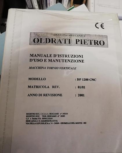 Installata Tornio Verticale Cnc PENSOTTI DP 1200 CNC