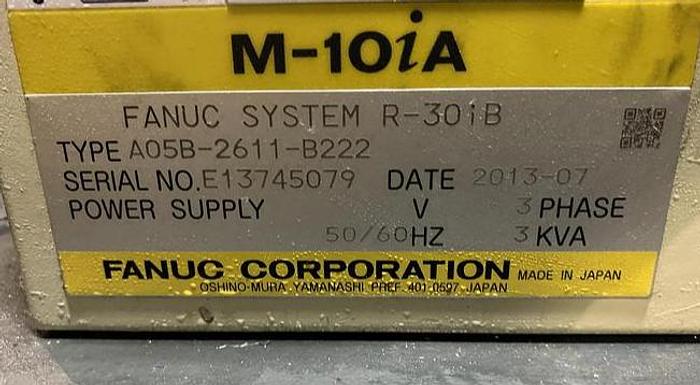 Used FANUC M10iA 6 AXIS CNC ROBOT WITH VISION CONNECTIONS AND R30iB CONTROLLER
