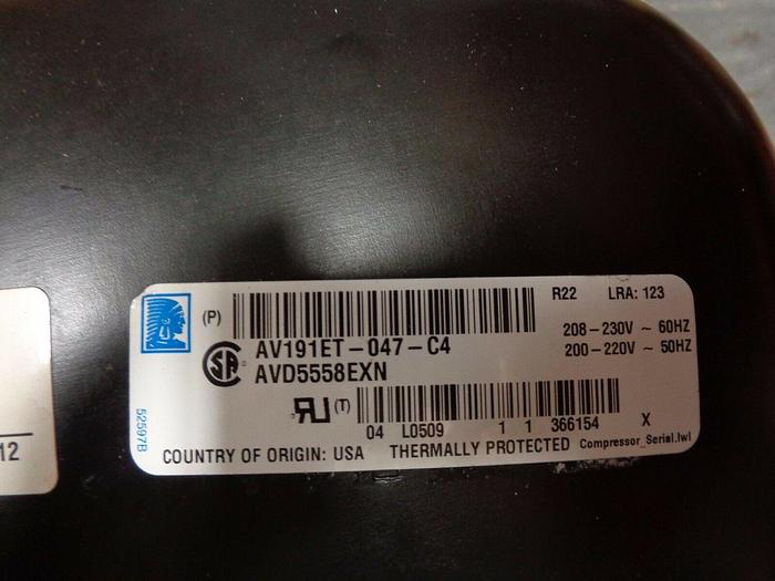 Tecumseh Compressor AV191ET-047-C4 4-3/4 HP, 208-230V, 1 PH, 1010261