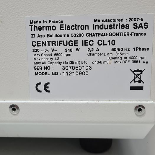 Gebraucht Zentrifigor Thermo IEC CL10   0900