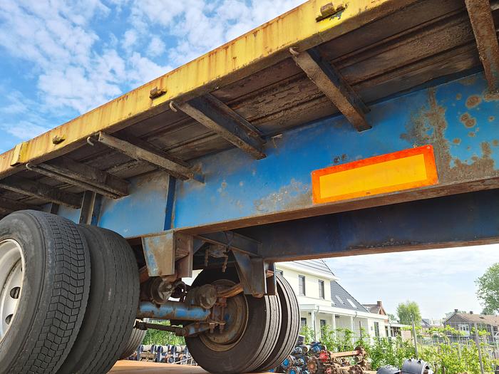 Used 1979 2 AXLE FLATBED TRAILER STEEL SUSPENSION STEEL FLOOR GROENEWEGEN