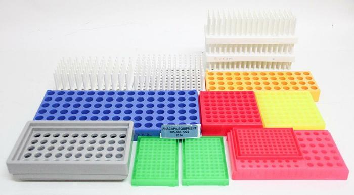 Used Laboratory Vial Holder Trays and Racks Mixed Lot of 13 Total Pieces (6514)