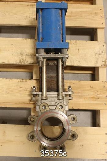 Used True Line  4" Air Operated Knife Gate Valve #35375