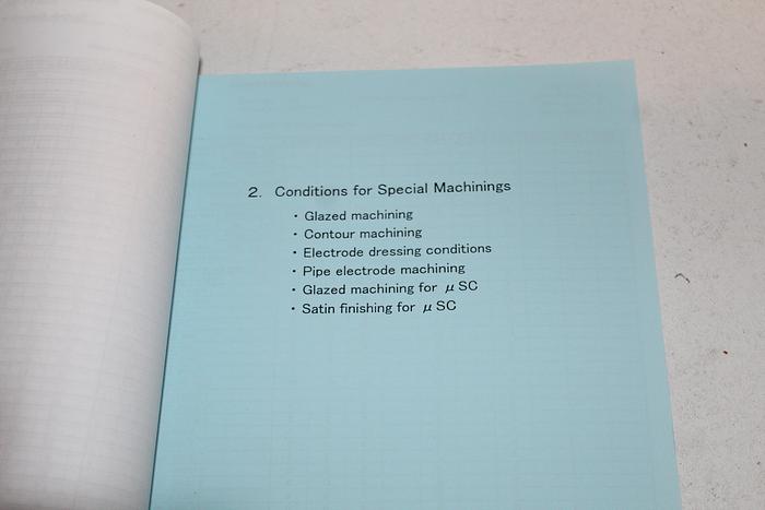 Parts Only Makino Instruction Manual Sinker EDM MGH Generator Machining Conditions (B5)