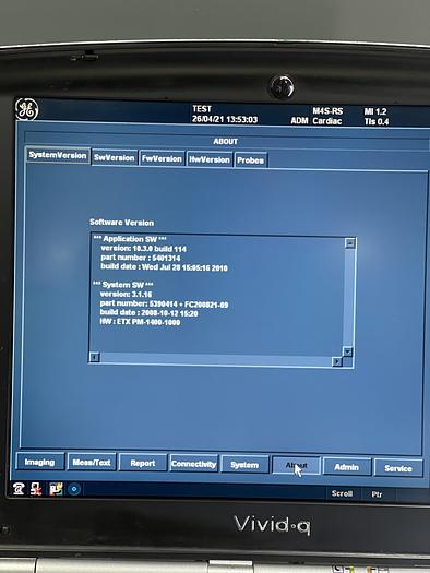 Gebraucht GE Vivid q Ultraschallgerät auf Vivid i Trolley mit 2 Sonden und EKG Kabel