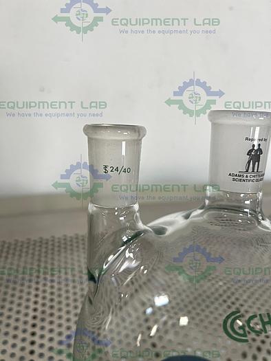 Used Chemglass  3000 mL 3-Neck Round Bottom Heavy Wall Flask 24/40, 24/26