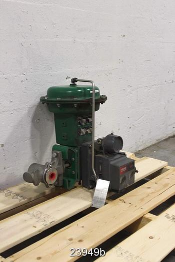Used Fisher V200 Control Valve 1", Stainless Steel Body, Stainless Steel Shaft, Ball/Disc-Stainless Steel/Cp, Seat-Composition, Type 1051 Actuator, Pdto, Fieldvue Dvc5020 Positioner, Size 33 #23949