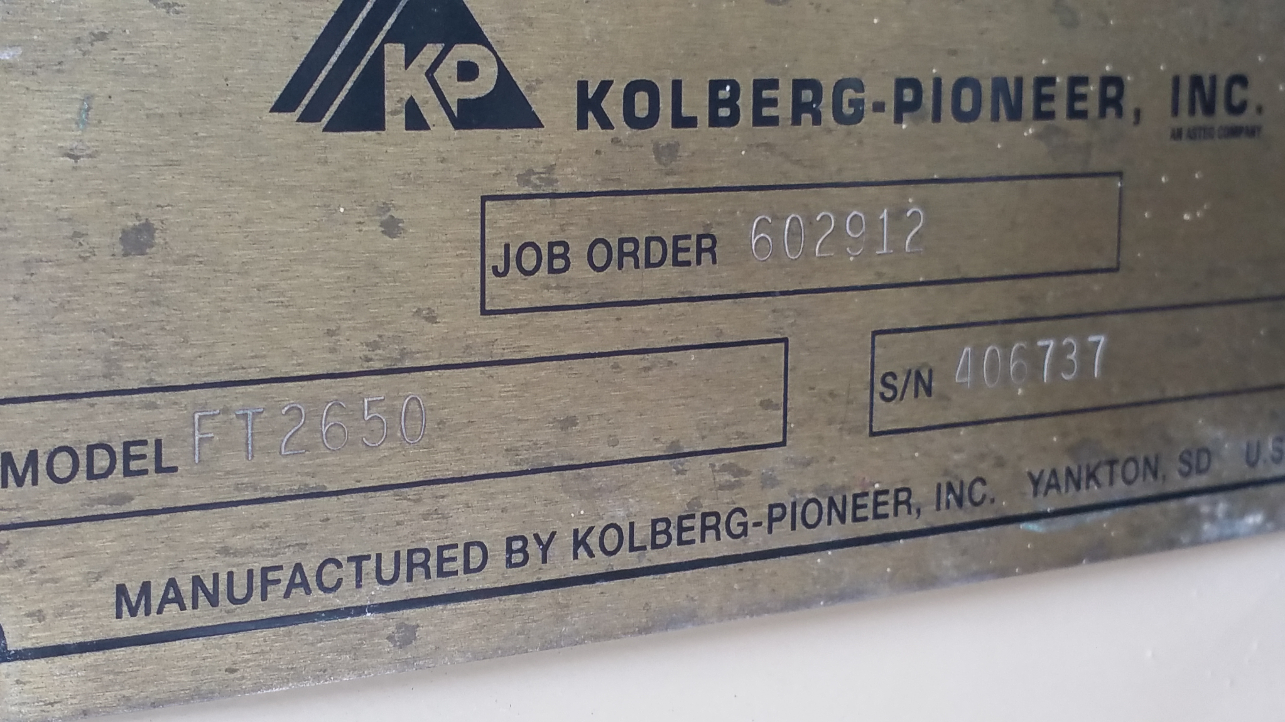 Used 2006 Kolberg Pioneer FT2650
