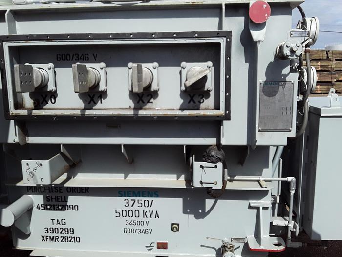 Siemens 5000 KVA 35kv/600v transformer, 6000A output