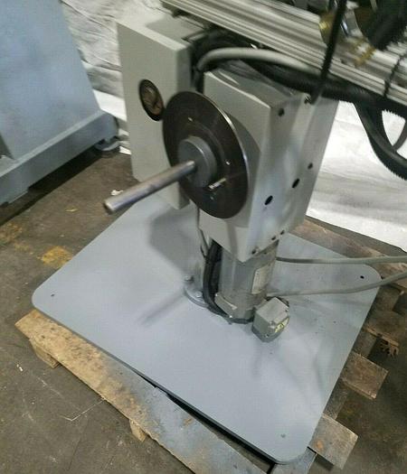 Used Double Motorized Stock Material Reel Payoff with Paper Interleaf