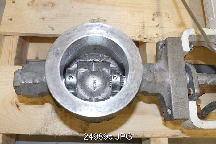 Used Valtek SHEARSTREAM Vee Ball Control Valve, 3", 316 Stainless Steel Body, 317Ss Chrome Plated Ball, 17-4 Shaft, Tfe Seat, Pneumatic Actuator, Pneumatic Positioner, Normally Closed, Cv=280, Body Class 150 #24989