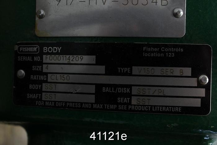 Used Fisher V150 Series B 4" Vee Ball Valve #41121